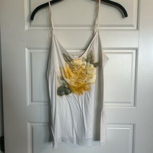 White Floral Spaghetti Strap Top